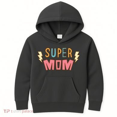 Super Mom Lighting Bolt Gift Kids Hoodie