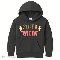 Super Mom Lighting Bolt Gift Kids Hoodie thumb 0
