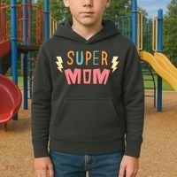 Super Mom Lighting Bolt Gift Kids Hoodie thumb 2