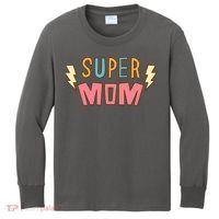 Super Mom Lighting Bolt Gift Kids Long Sleeve Shirt thumb 0
