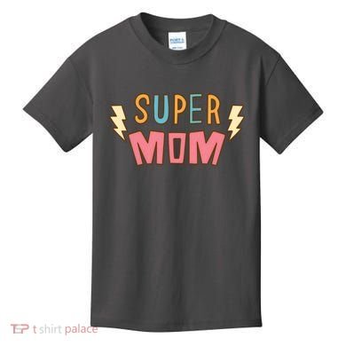 Super Mom Lighting Bolt Gift Kids T-Shirt