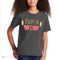 Super Mom Lighting Bolt Gift Kids T-Shirt thumb 2