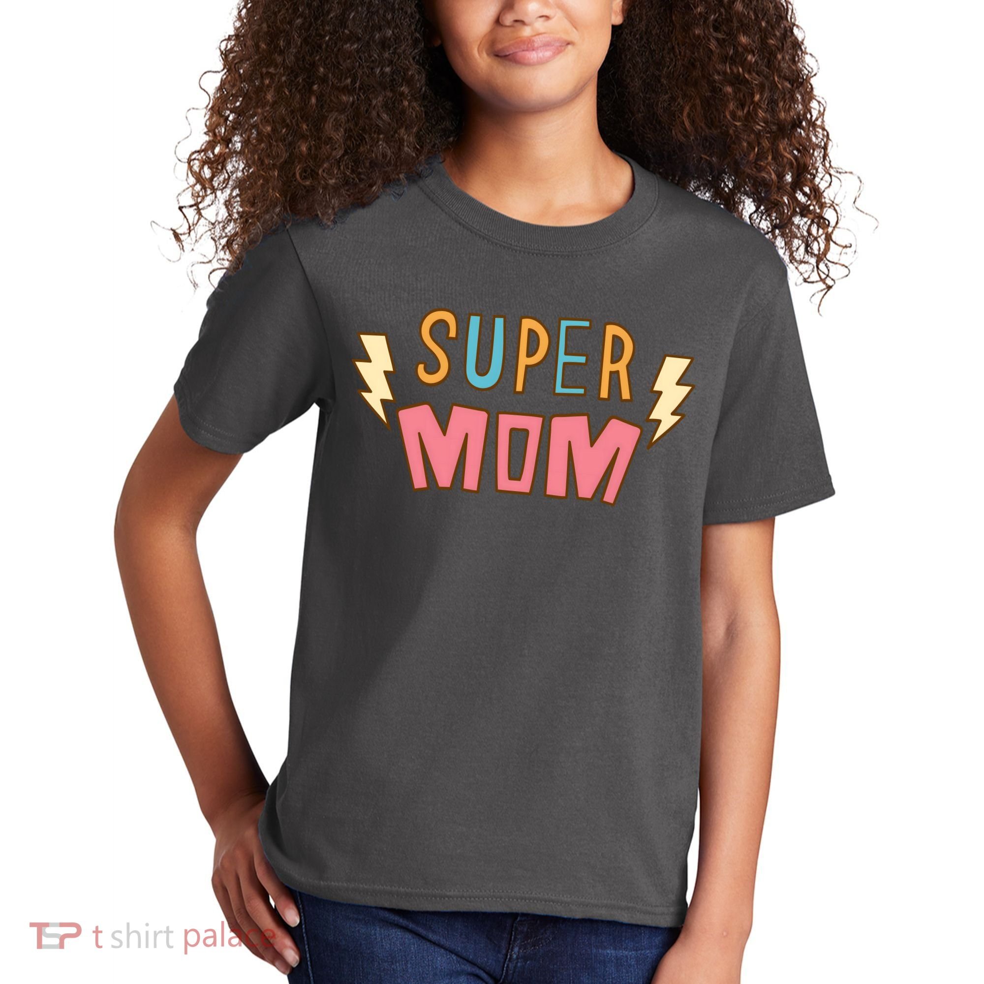 Super Mom Lighting Bolt Gift Kids T-Shirt
