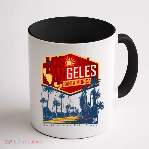Santa Monica LA Los Angeles Retro Surf Beach Coffee Mug