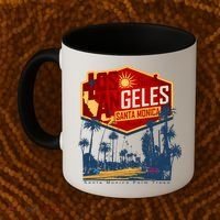 Santa Monica LA Los Angeles Retro Surf Beach Coffee Mug thumb 2
