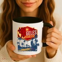 Santa Monica LA Los Angeles Retro Surf Beach Coffee Mug thumb 3