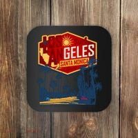 Santa Monica LA Los Angeles Retro Surf Beach Coaster thumb 0