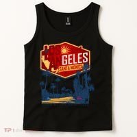 Santa Monica LA Los Angeles Retro Surf Beach Tank Top thumb 2