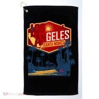 Santa Monica LA Los Angeles Retro Surf Beach Golf Towel thumb 0