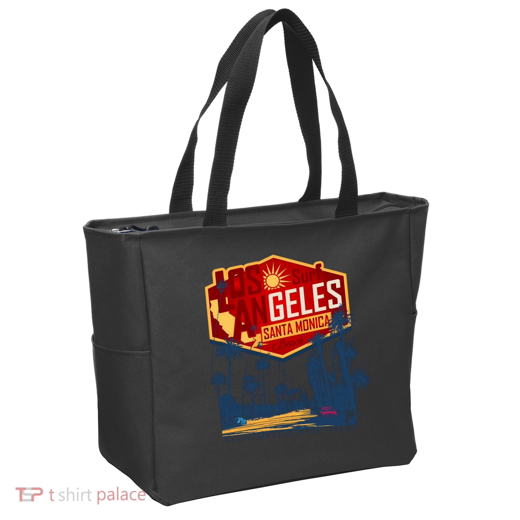 Santa Monica LA Los Angeles Retro Surf Beach Tote Bag