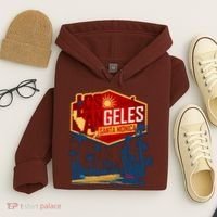 Santa Monica LA Los Angeles Retro Surf Beach Hoodie thumb 4