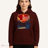 Santa Monica LA Los Angeles Retro Surf Beach Hoodie thumb 5