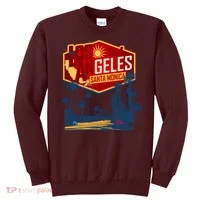 Santa Monica LA Los Angeles Retro Surf Beach Sweatshirt thumb 0