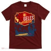 Santa Monica LA Los Angeles Retro Surf Beach T-Shirt thumb 0