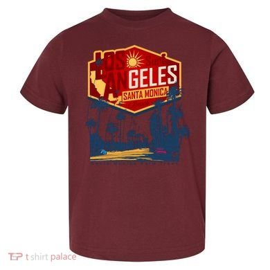 Santa Monica LA Los Angeles Retro Surf Beach Toddler T-Shirt