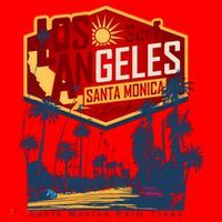Santa Monica LA Los Angeles Retro Surf Beach Santa Hat thumb 1