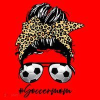 Soccer Mom Leopard Messy Bun Football Hair Game Day Vibes Santa Hat thumb 1