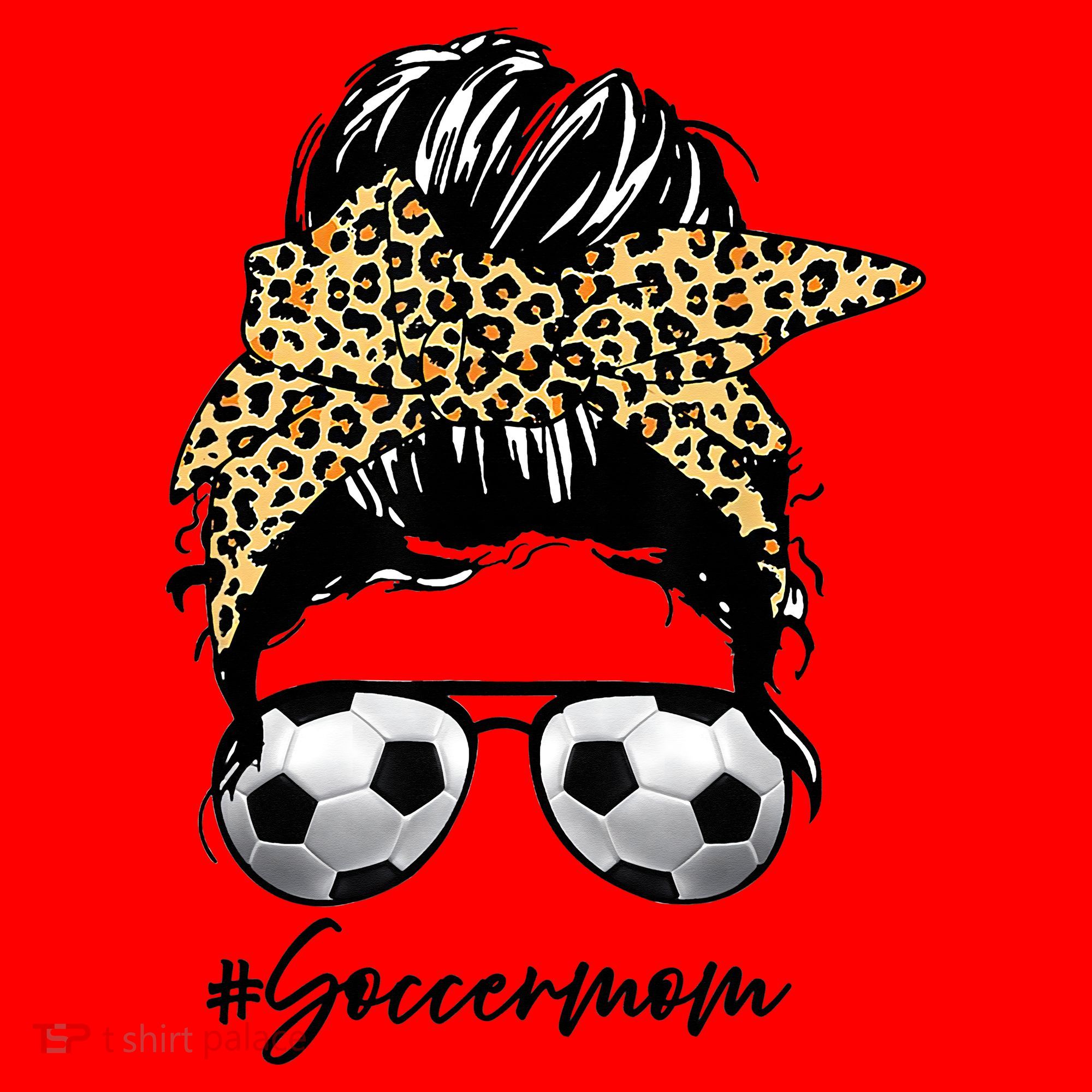 Soccer Mom Leopard Messy Bun Football Hair Game Day Vibes Santa Hat