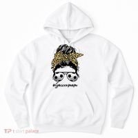 Soccer Mom Leopard Messy Bun Football Hair Game Day Vibes Hoodie thumb 0