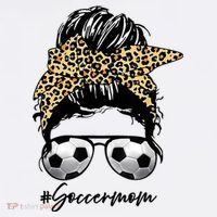 Soccer Mom Leopard Messy Bun Football Hair Game Day Vibes T-Shirt thumb 7