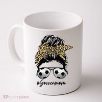 Soccer Mom Leopard Messy Bun Football Hair Game Day Vibes Coffee Mug thumb 0