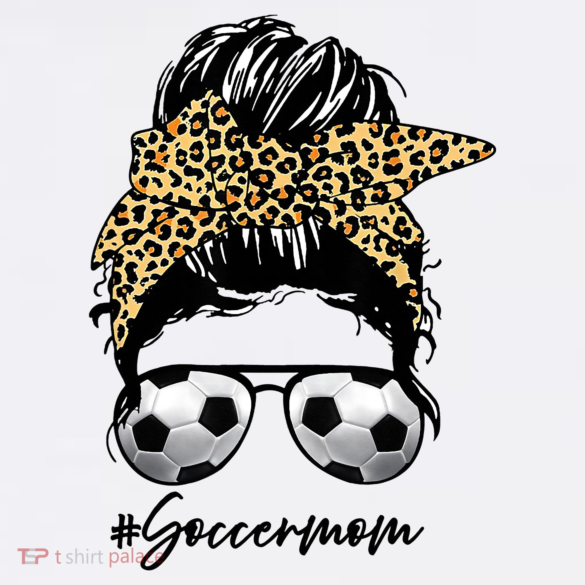 Soccer Mom Leopard Messy Bun Football Hair Game Day Vibes Beanie