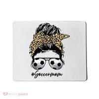 Soccer Mom Leopard Messy Bun Football Hair Game Day Vibes Mousepad thumb 0