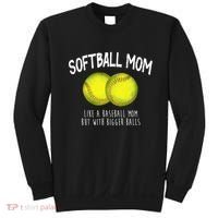 Softball Mom Like A Baseball Mom With Bigger Balls Funny Sweatshirt thumb 0