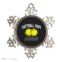 Softball Mom Like A Baseball Mom With Bigger Balls Funny Ornament thumb 0