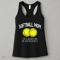 Softball Mom Like A Baseball Mom With Bigger Balls Funny Women's Tank Top thumb 3