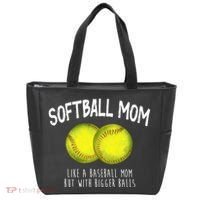 Softball Mom Like A Baseball Mom With Bigger Balls Funny Tote Bag thumb 0