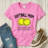 Softball Mom Like A Baseball Mom With Bigger Balls Funny Women's T-Shirt thumb 3
