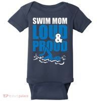 Swim Mom Loud And Proud Sports Athlete Athletic Baby Bodysuit thumb 0