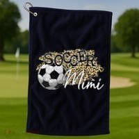 Soccer Mimi Leopard Soccer Mimi Golf Towel thumb 1