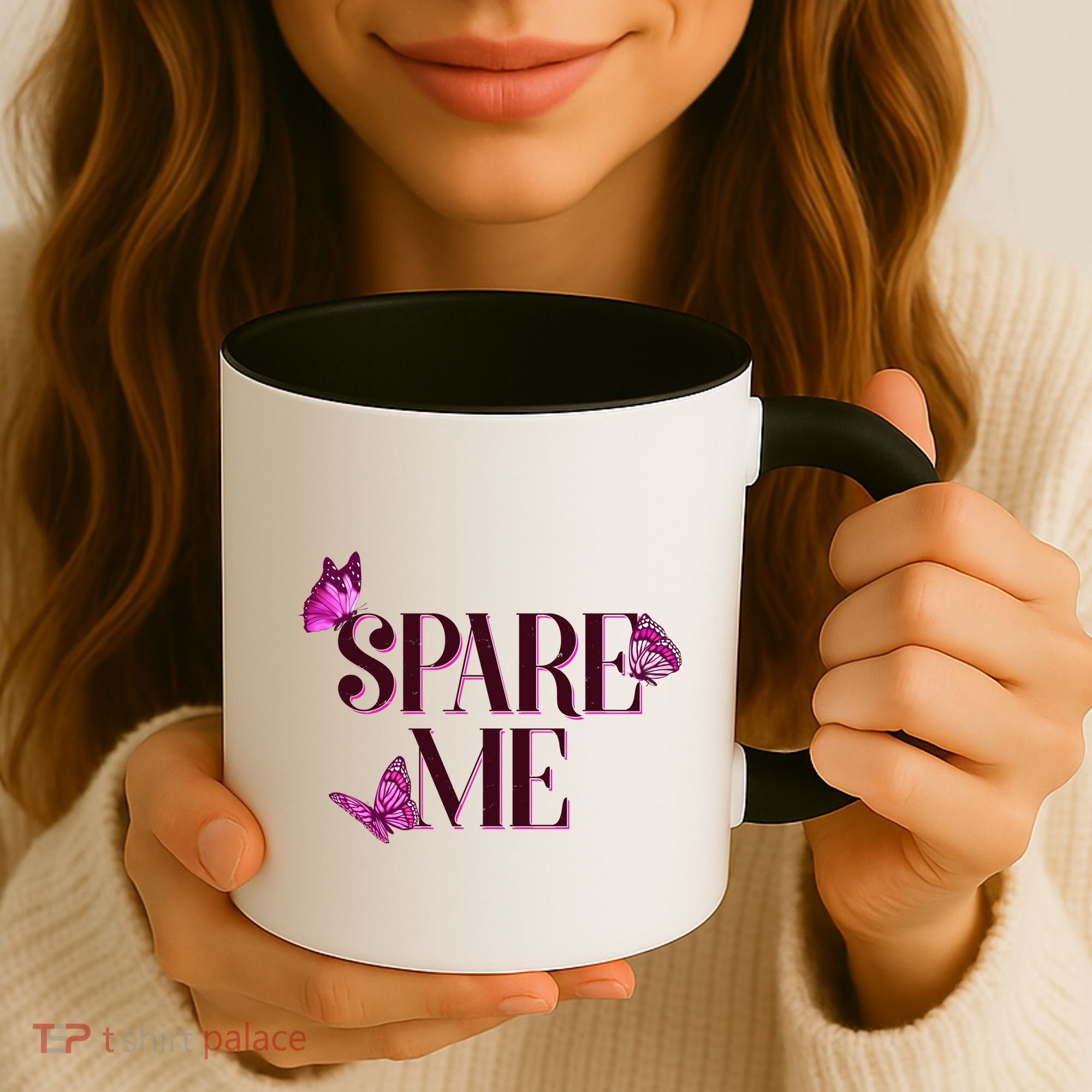 Spare Me Leah Reality Show Meme Butterflies Coffee Mug