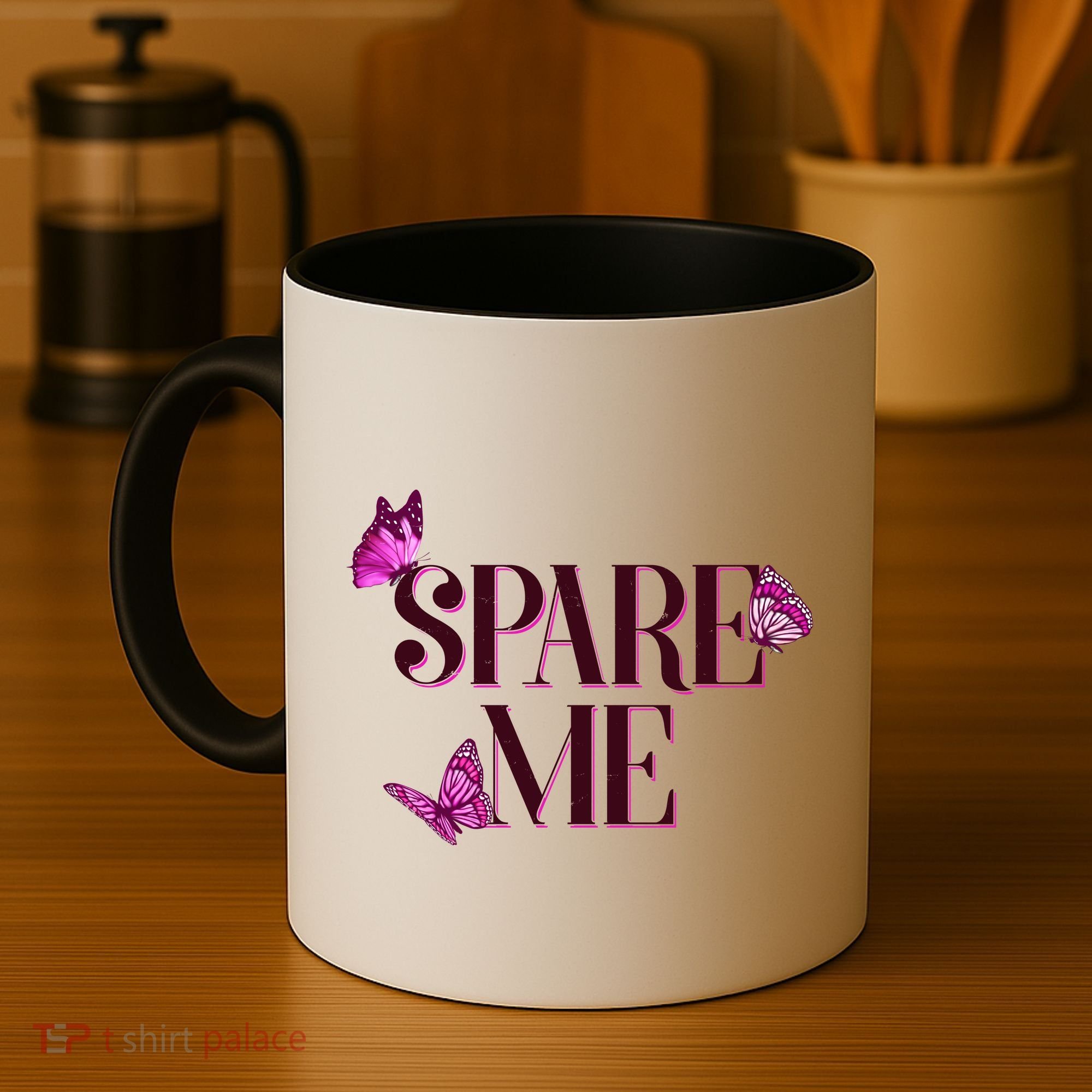 Spare Me Leah Reality Show Meme Butterflies Coffee Mug