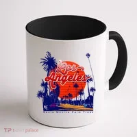 Santa Monica Los Angeles Palm Trees Scenic Coffee Mug thumb 1