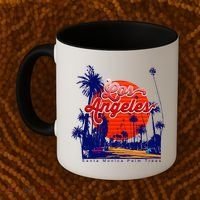 Santa Monica Los Angeles Palm Trees Scenic Coffee Mug thumb 2