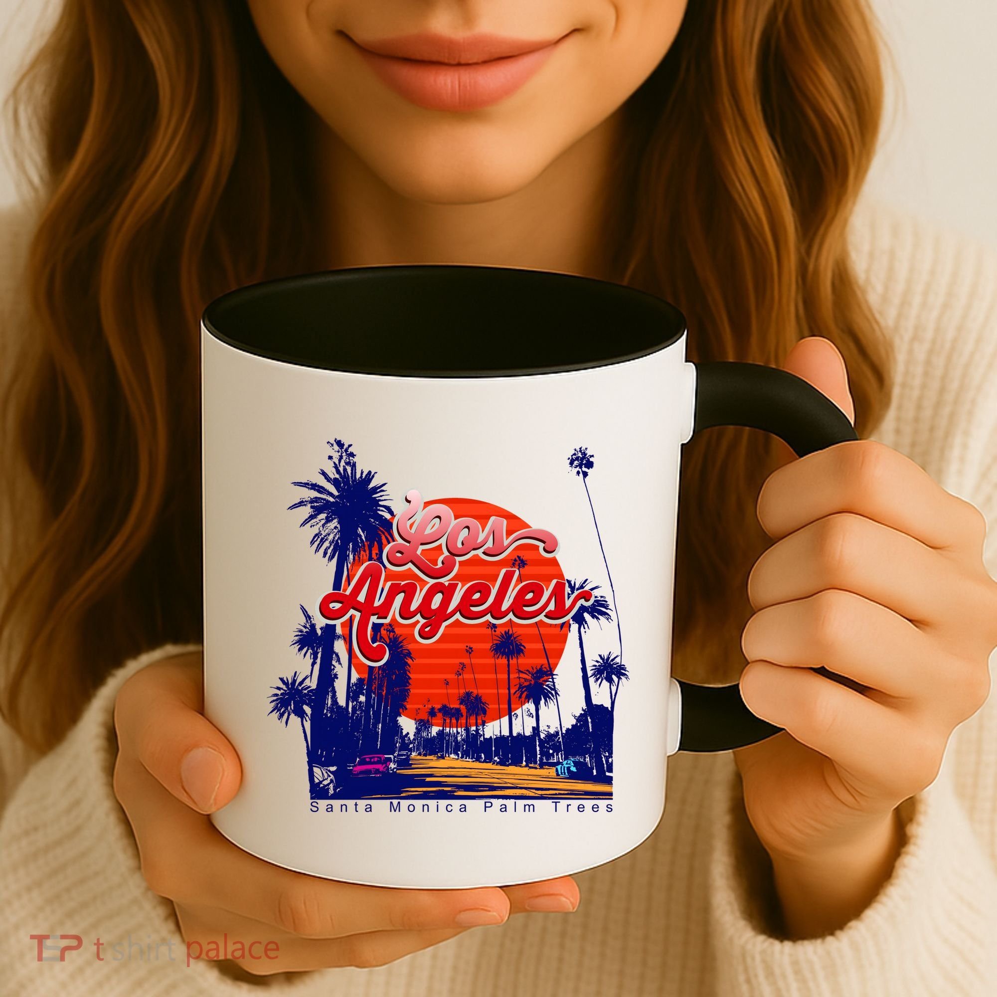 Santa Monica Los Angeles Palm Trees Scenic Coffee Mug