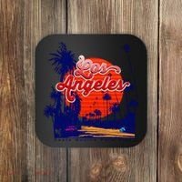 Santa Monica Los Angeles Palm Trees Scenic Coaster thumb 0