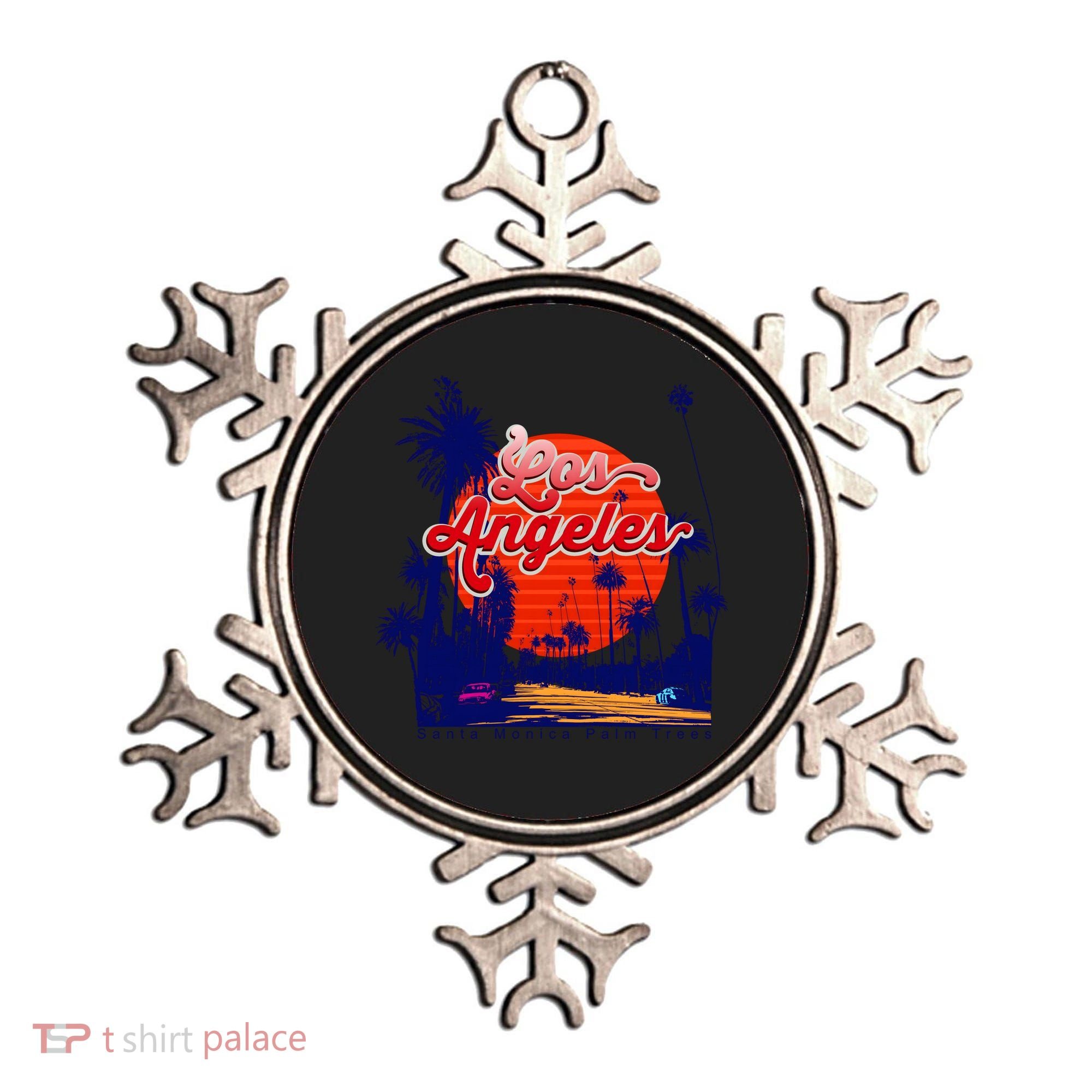 Santa Monica Los Angeles Palm Trees Scenic Ornament