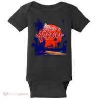 Santa Monica Los Angeles Palm Trees Scenic Baby Bodysuit thumb 0