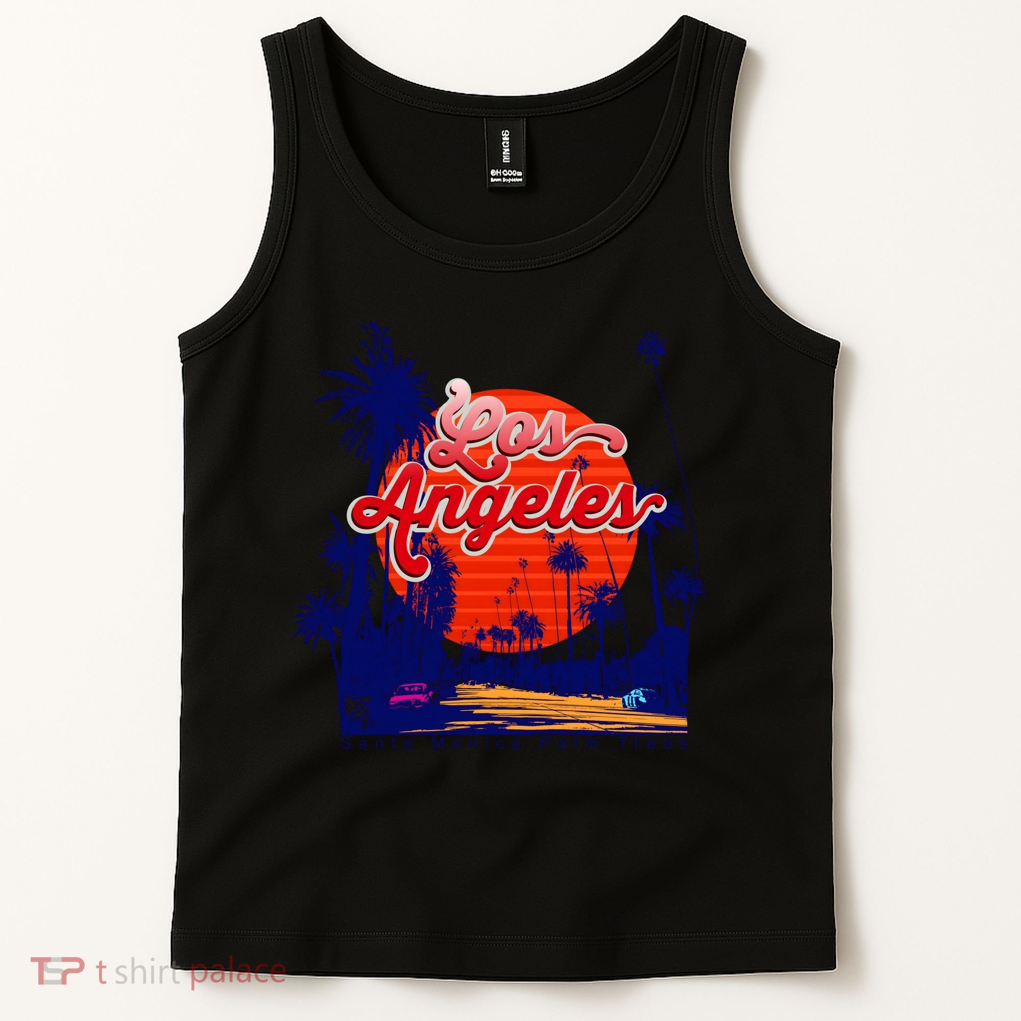 Santa Monica Los Angeles Palm Trees Scenic Tank Top