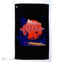 Santa Monica Los Angeles Palm Trees Scenic Golf Towel thumb 0