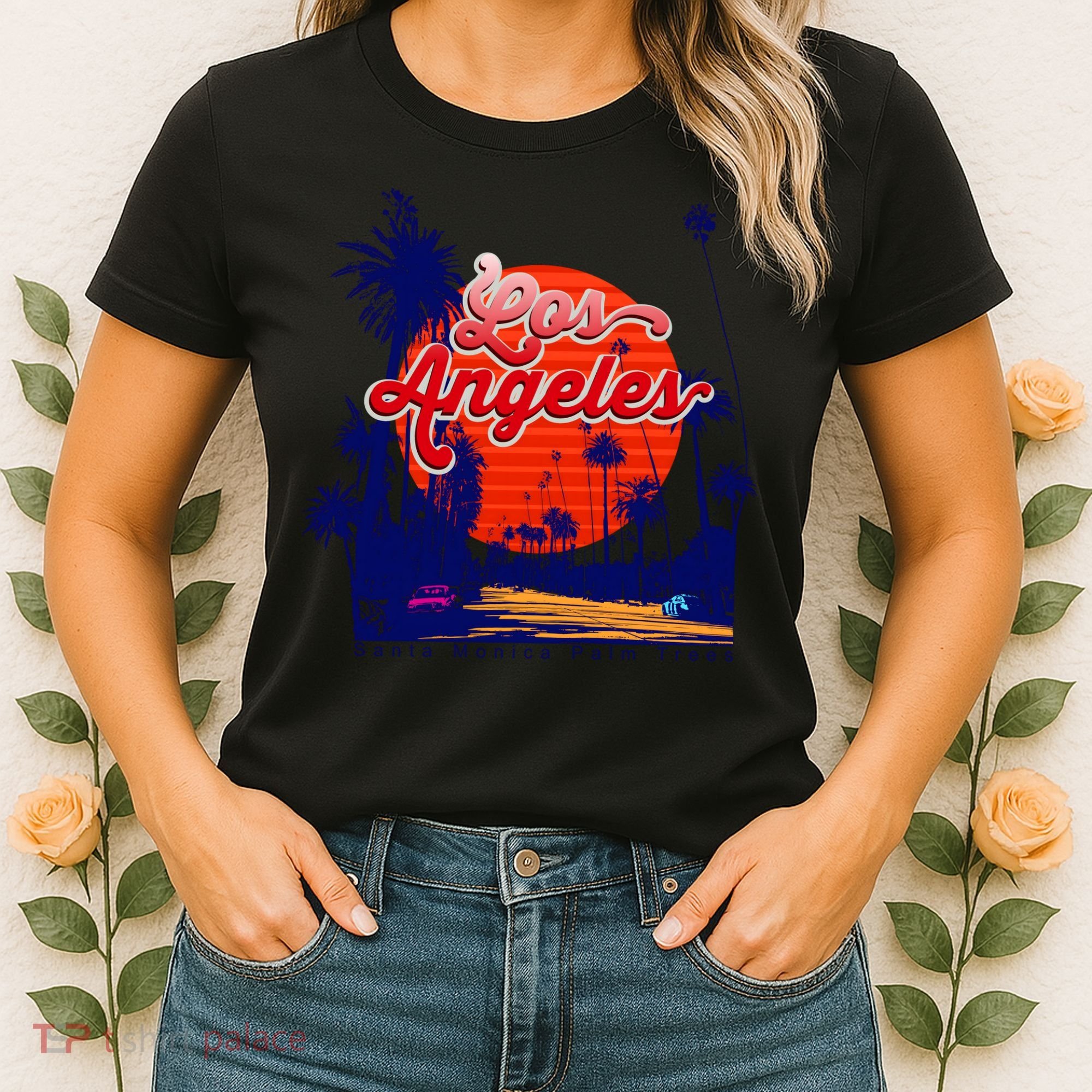 Santa Monica Los Angeles Palm Trees Scenic Women's T-Shirt
