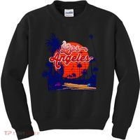 Santa Monica Los Angeles Palm Trees Scenic Kids Sweatshirt thumb 0