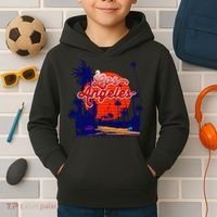 Santa Monica Los Angeles Palm Trees Scenic Kids Hoodie thumb 2