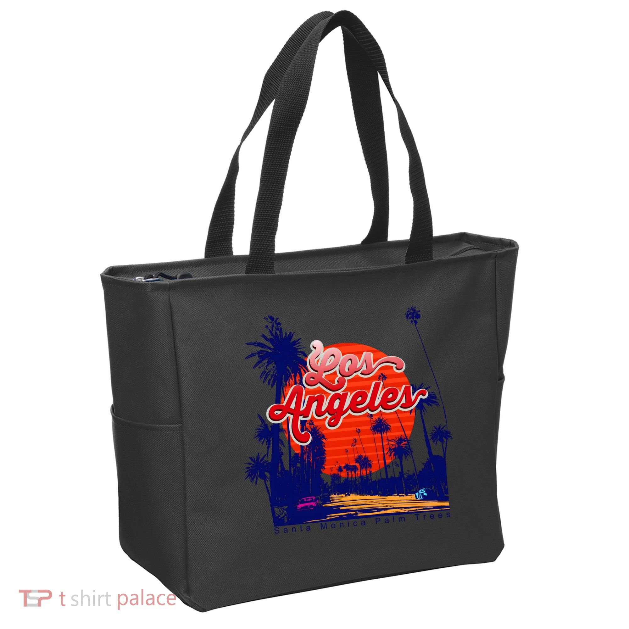 Santa Monica Los Angeles Palm Trees Scenic Tote Bag