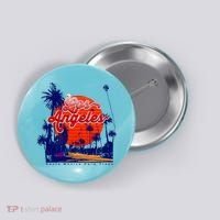 Santa Monica Los Angeles Palm Trees Scenic Button thumb 0
