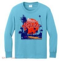 Santa Monica Los Angeles Palm Trees Scenic Kids Long Sleeve Shirt thumb 0